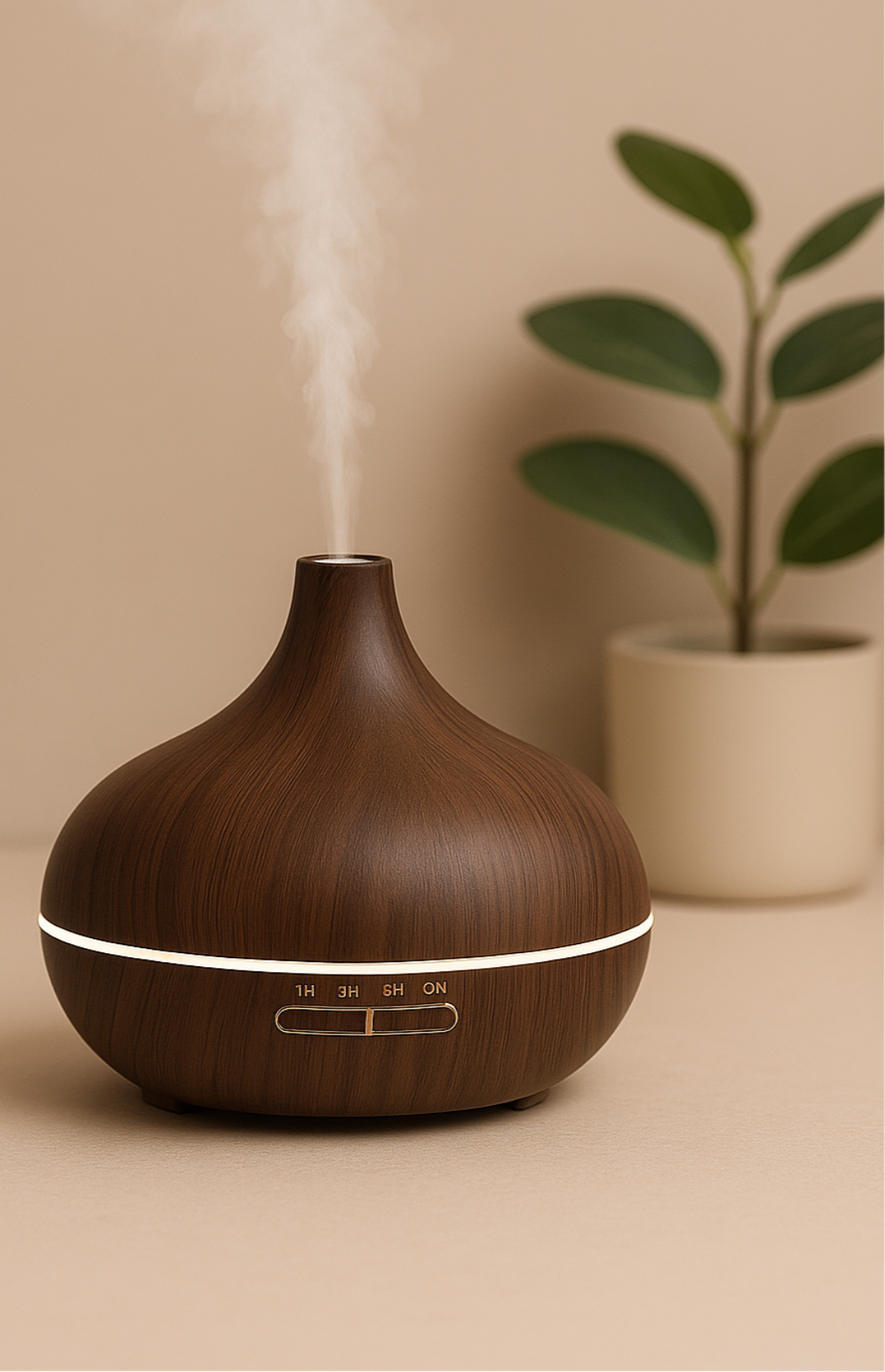 Diffuseur d’Huiles Essentielles Imitation Bois 300 ml – Brumisateur Ultrasonique & Lumière LED Relaxante