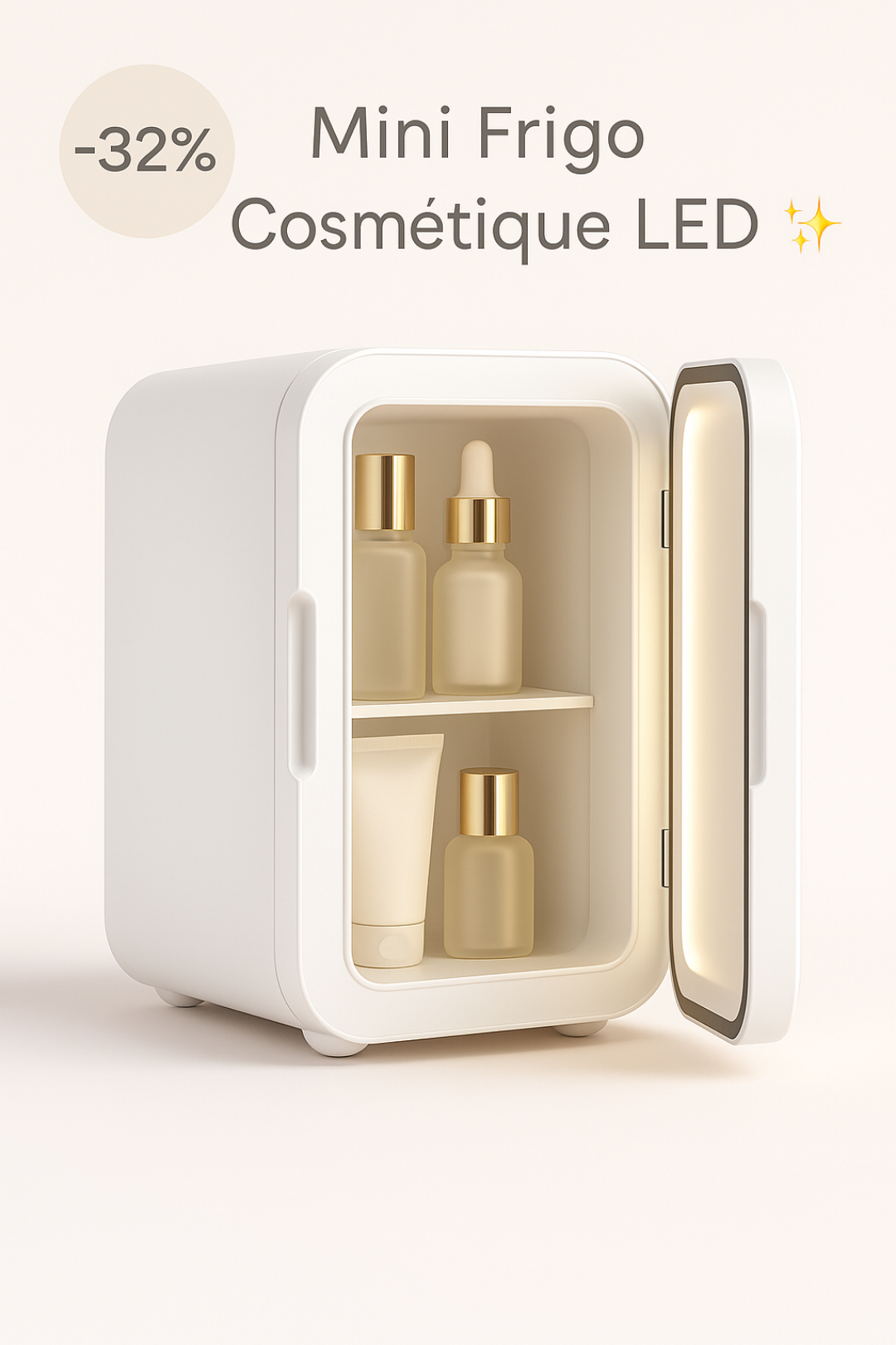 Mini Frigo Cosmétique LED 4L – Rangement Beauté & Soins | GadgetChic
