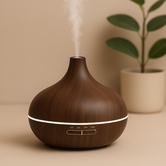 Diffuseur d’Huiles Essentielles Imitation Bois 300 ml – Brumisateur Ultrasonique & Lumière LED Relaxante