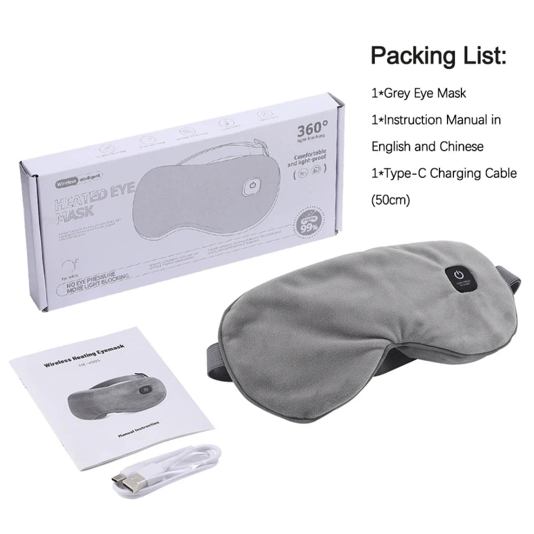 Masque Chauffant Relaxant Sans Fil – 3 Niveaux de Température & Minuterie Intelligente | GadgetChic.eu
