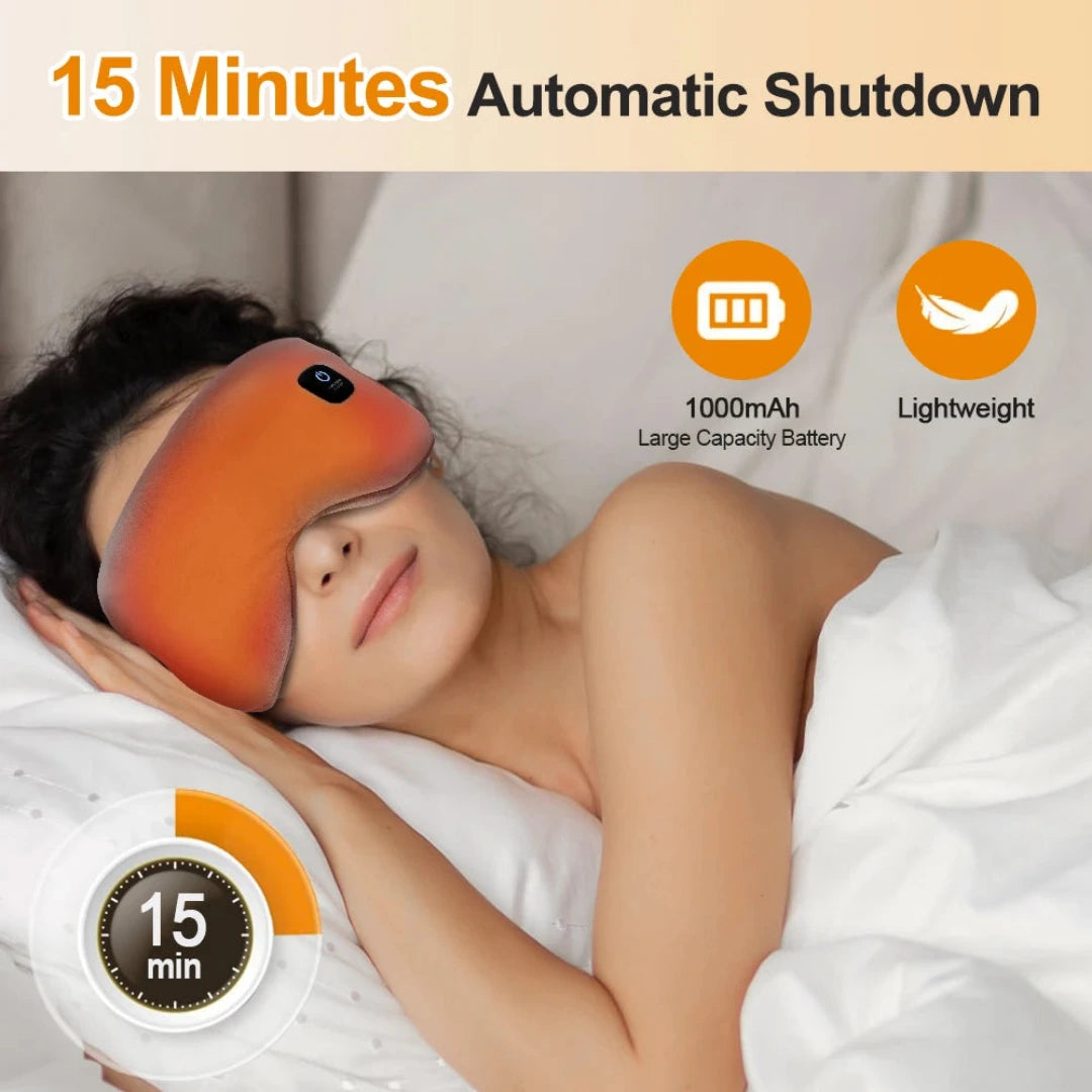 Masque Chauffant Relaxant Sans Fil – 3 Niveaux de Température & Minuterie Intelligente | GadgetChic.eu