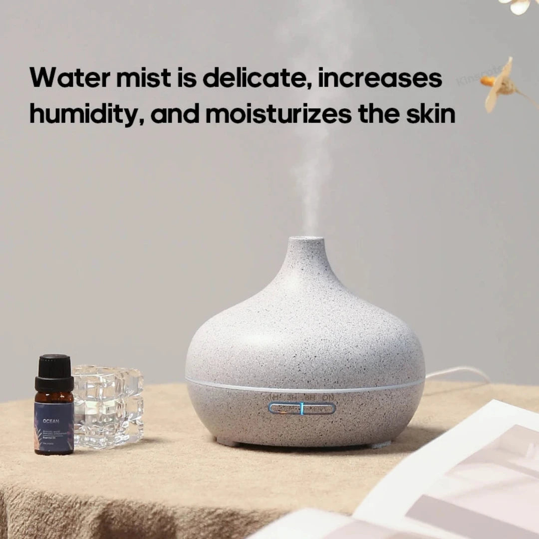 Diffuseur d’Huiles Essentielles Imitation Bois 300 ml – Brumisateur Ultrasonique & Lumière LED Relaxante