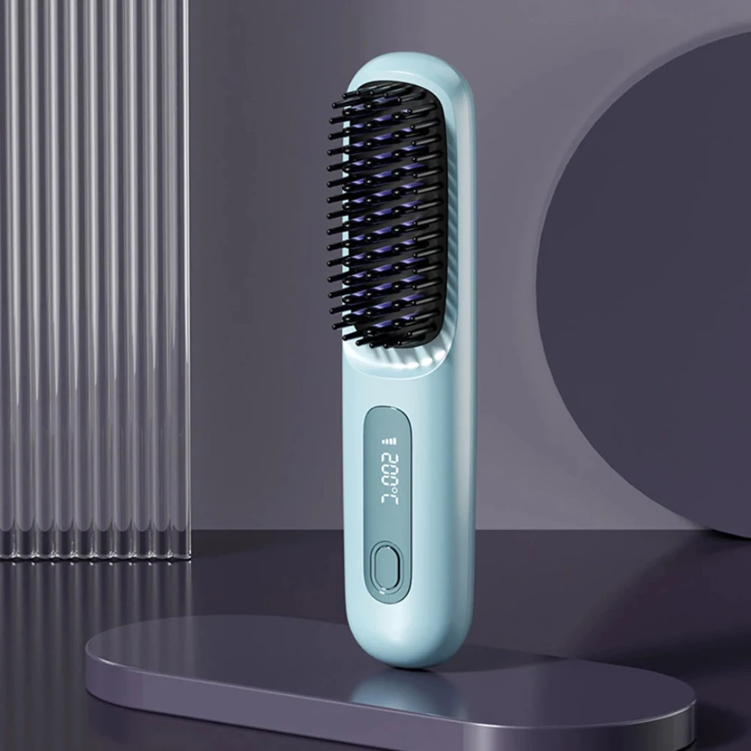 Brosse Lissante Chauffante Portable – Lissage Rapide & Brillance Instantanée