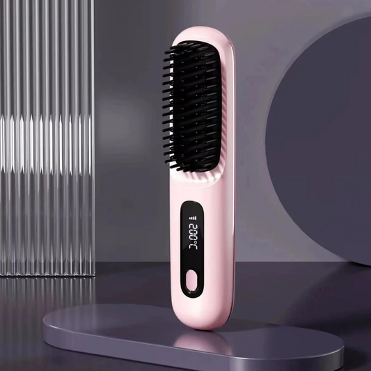 Brosse Lissante Chauffante Portable – Lissage Rapide & Brillance Instantanée